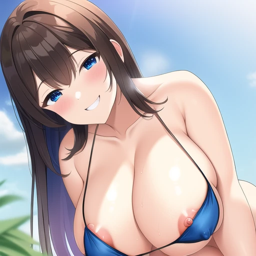 [NovelAI] Tertawa R18 Gravure Bikini Micro Bikini Puting terlihat pose seksi [Ilustrasi]